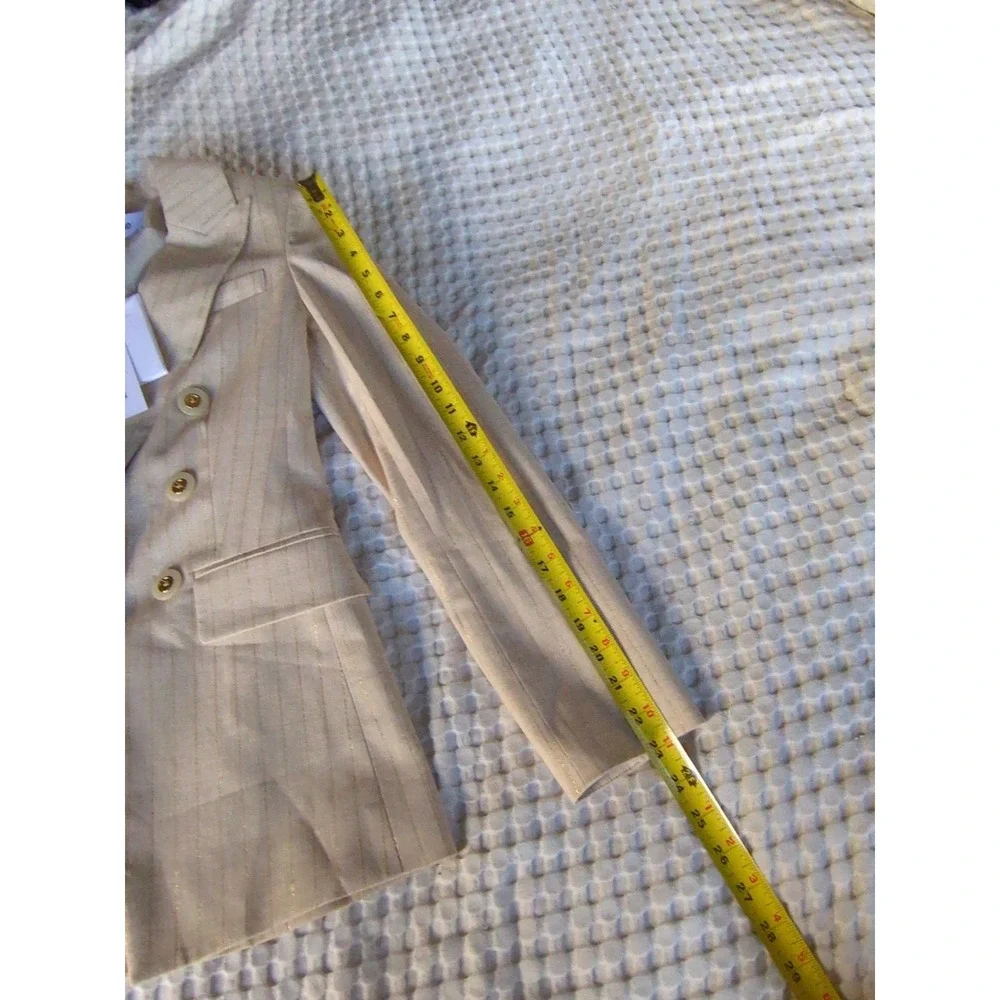 Veronica Beard Gaya Dickey Jacket Natural Gold Size 0 Business Career Metallic - Picture 14 of 15